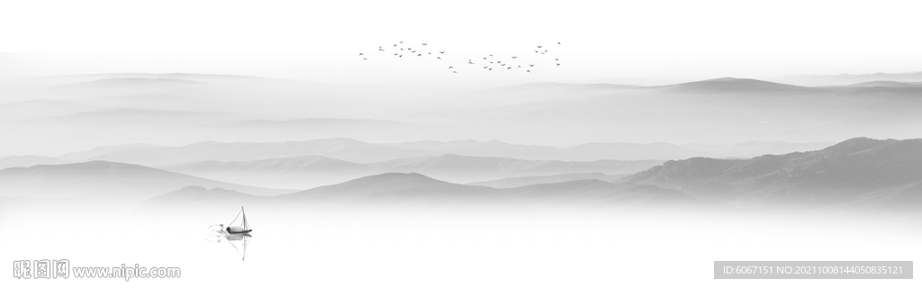 意境水墨山水画