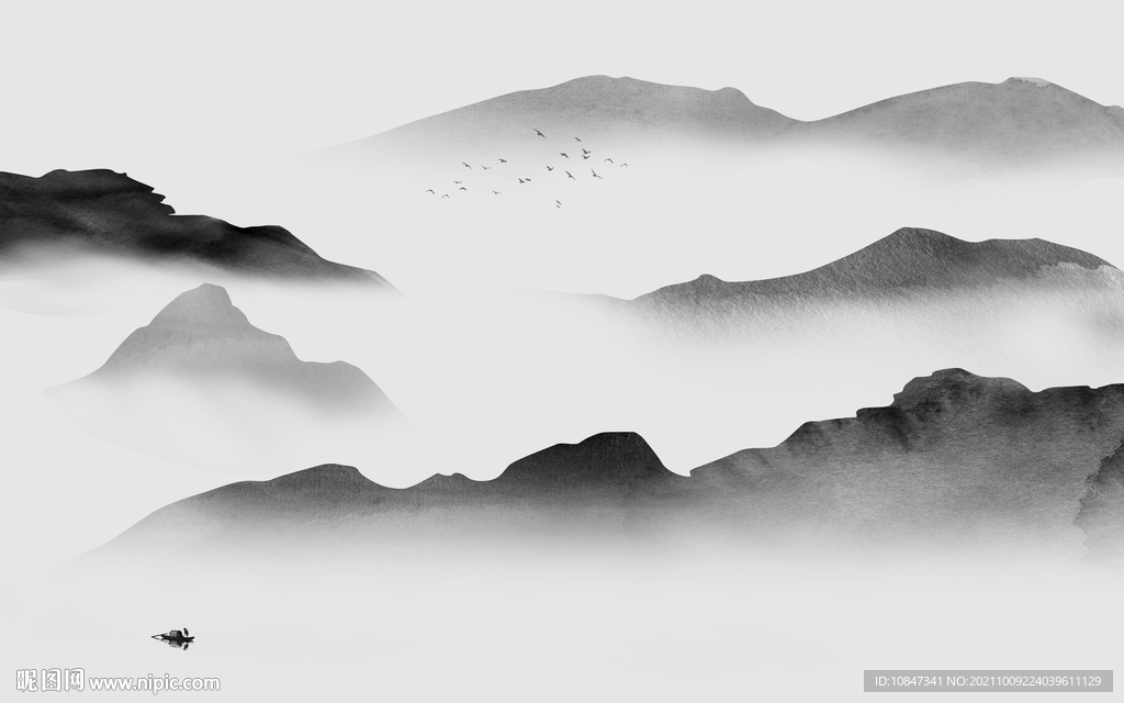 新款 意境客厅山水 TIF分层