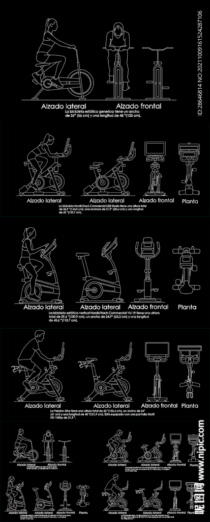 健身器材人物CAD图库