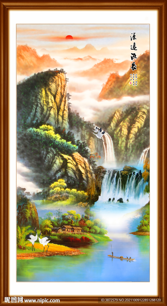 竖幅山水画 
