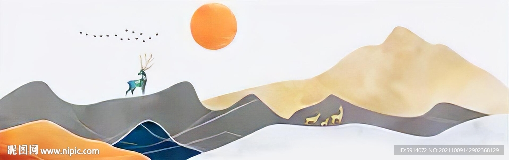 晶瓷画 山水风景画 抽象画
