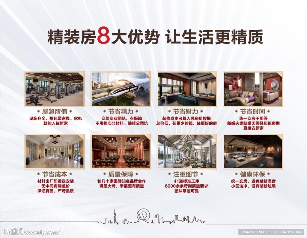 精装8大优势高端门型展板