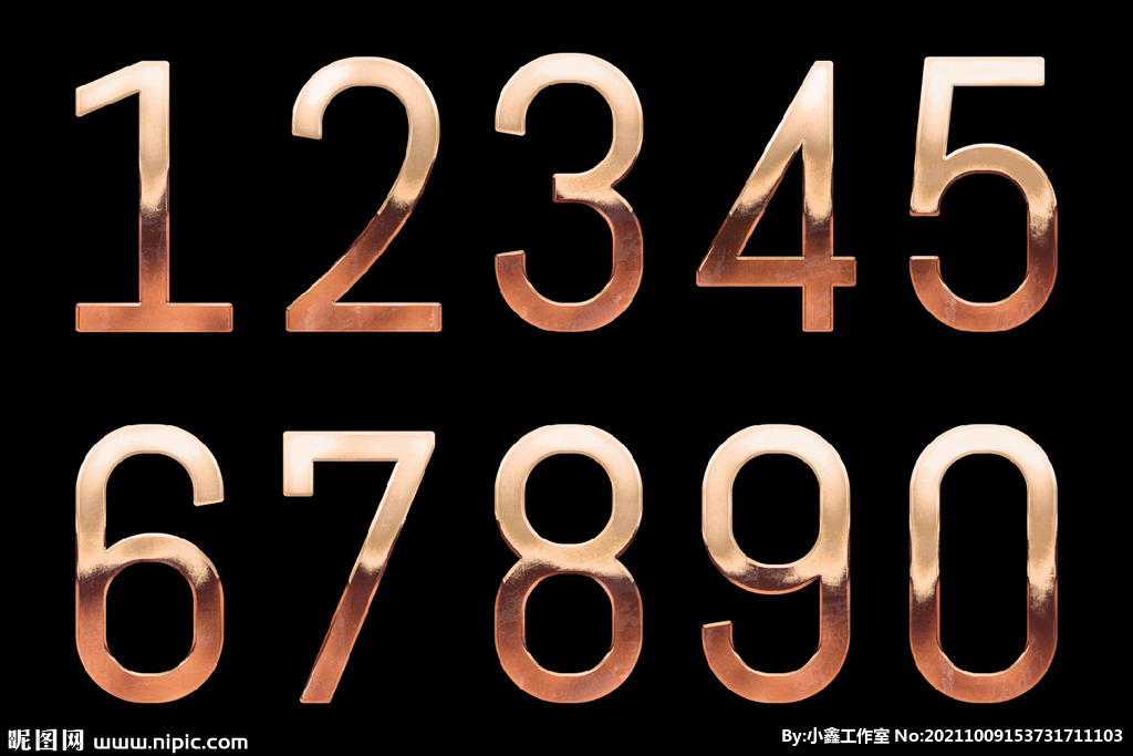 红铜材质数字
