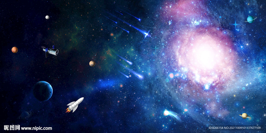 太空银河系探索海报科幻背景