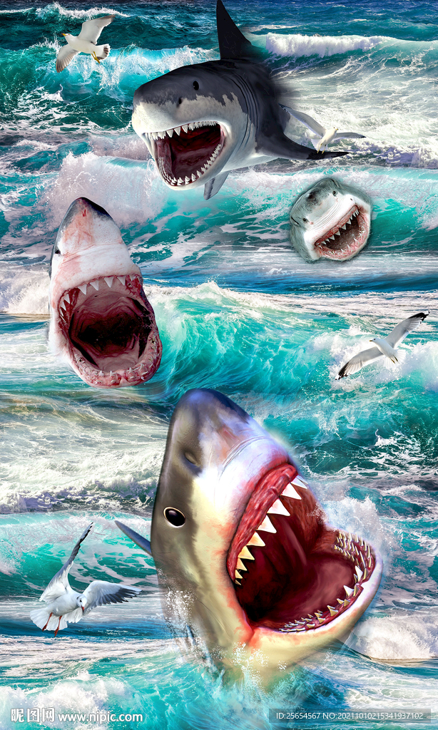 海底世界鲨鱼3d立体地板地