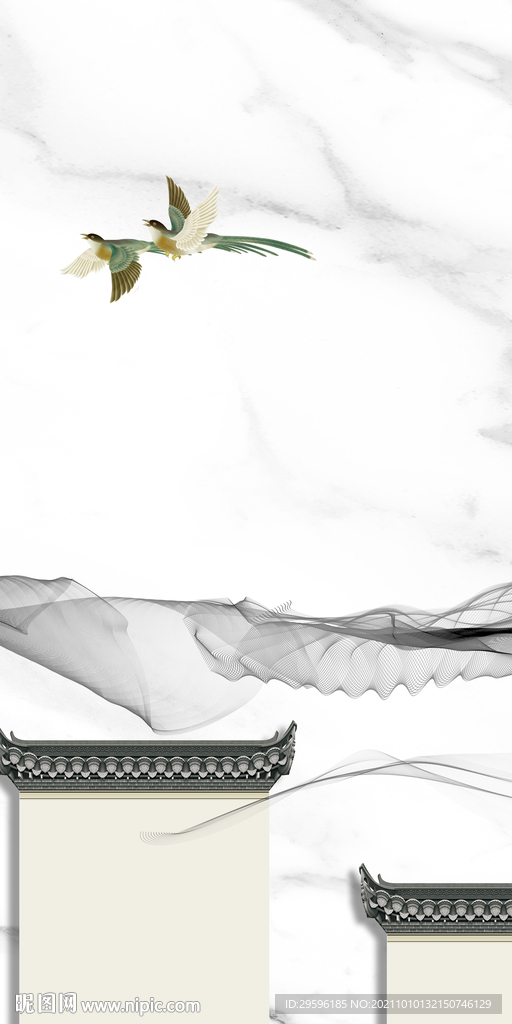 爵士白玄关背景 tif山水分层