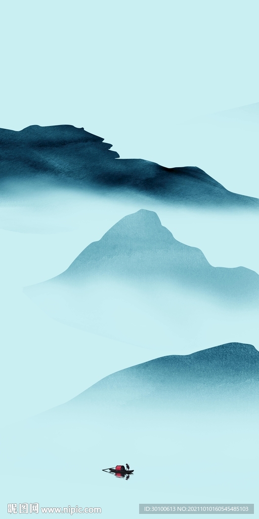 高档玄关山水新画 tif分层