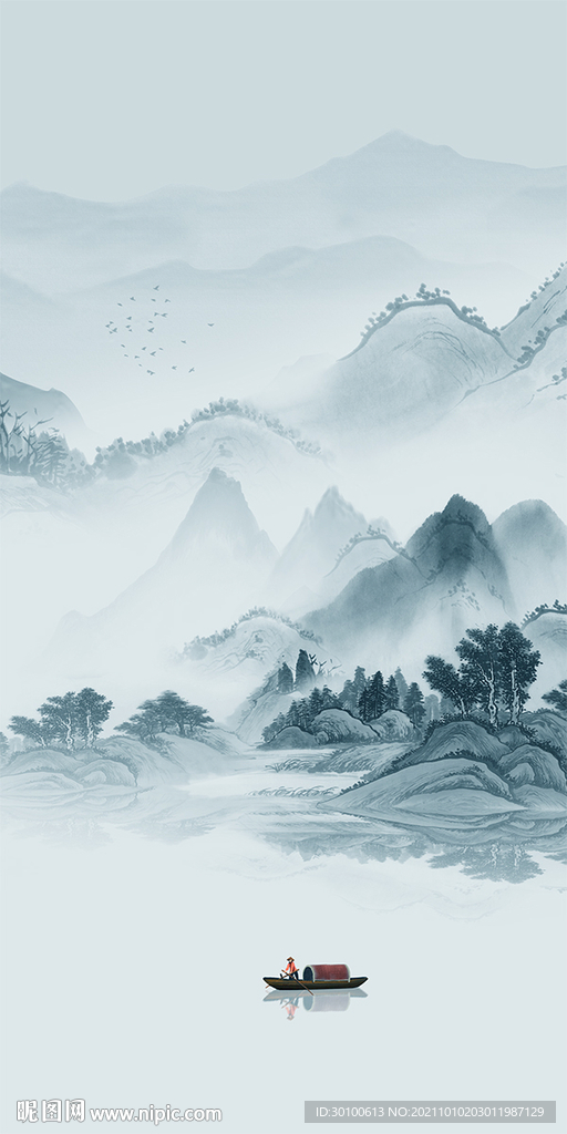 高清 玄关山水新画 tif分层