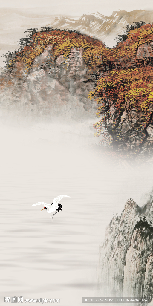 新中式高端山水玄关 TIF分层