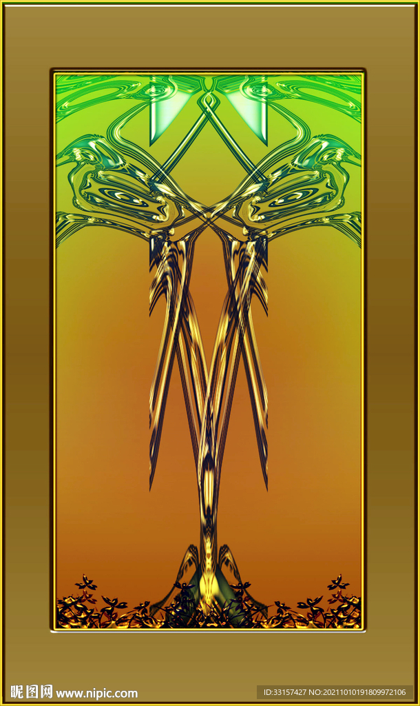 双喜登枝高清玄关图