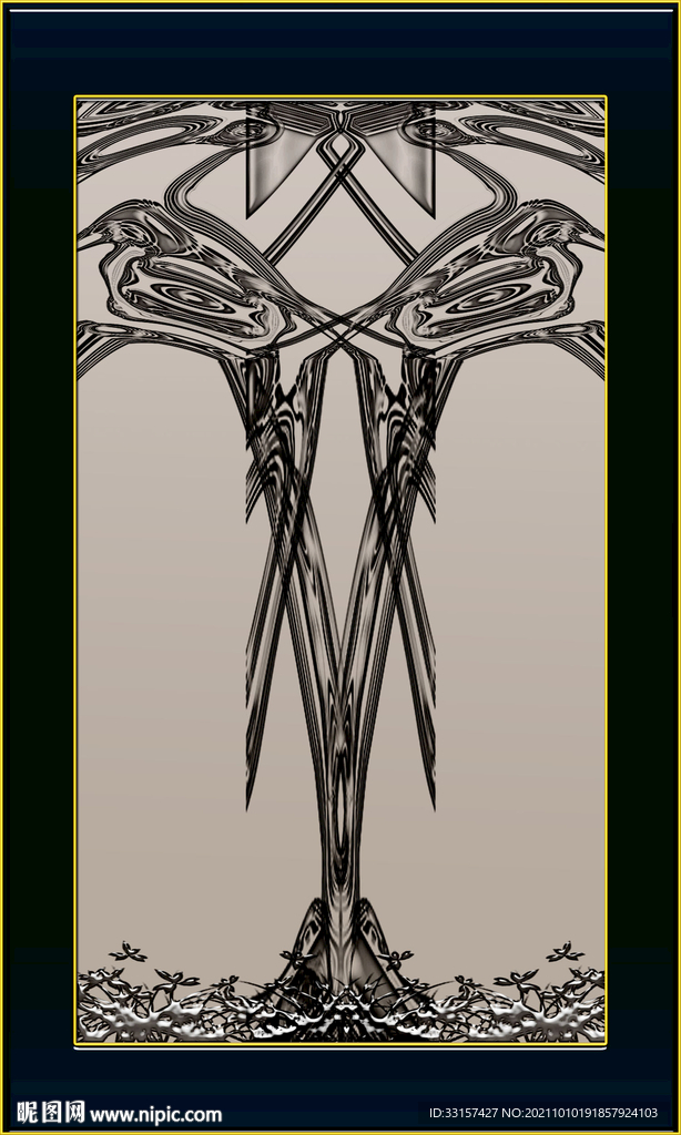 创意双喜登枝玄关 图