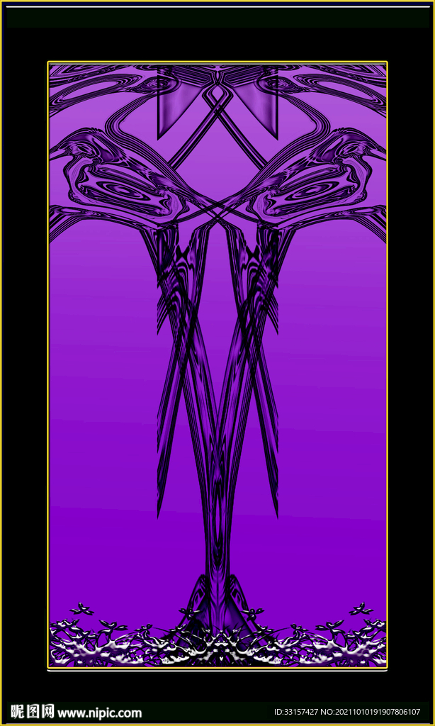 创意灯影双喜登枝玄关图