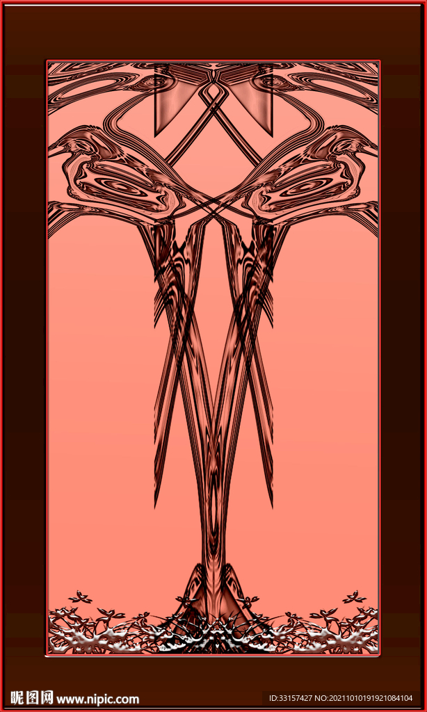 玄关双喜登枝创意灯影图