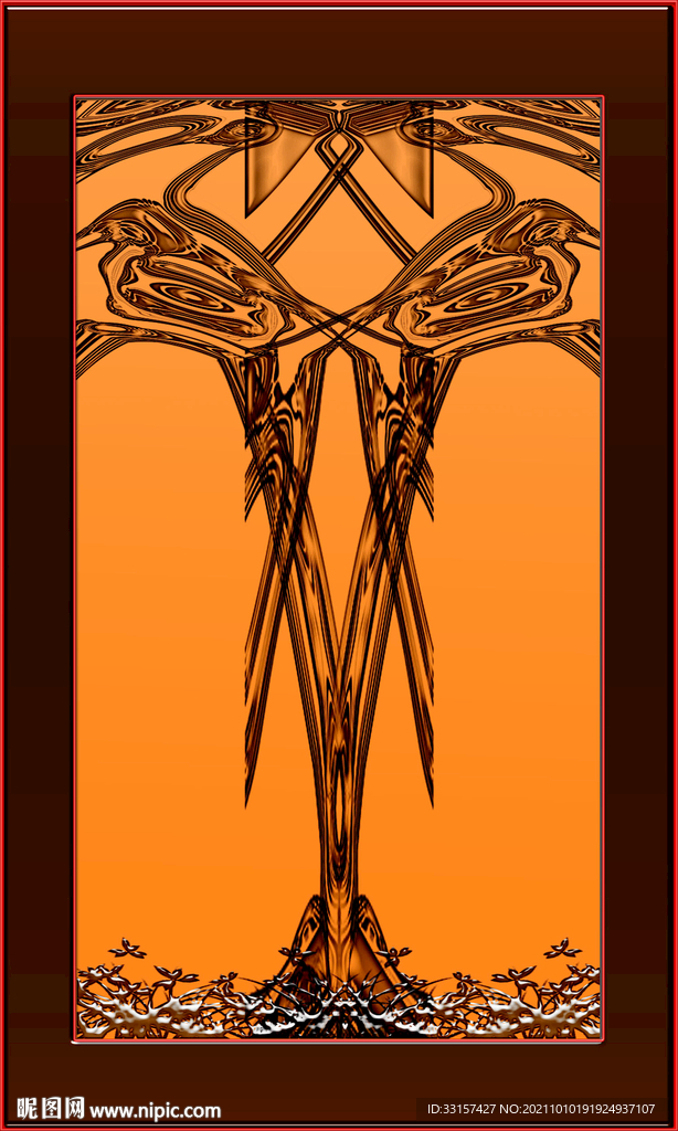 创意灯影玄关双喜登枝图