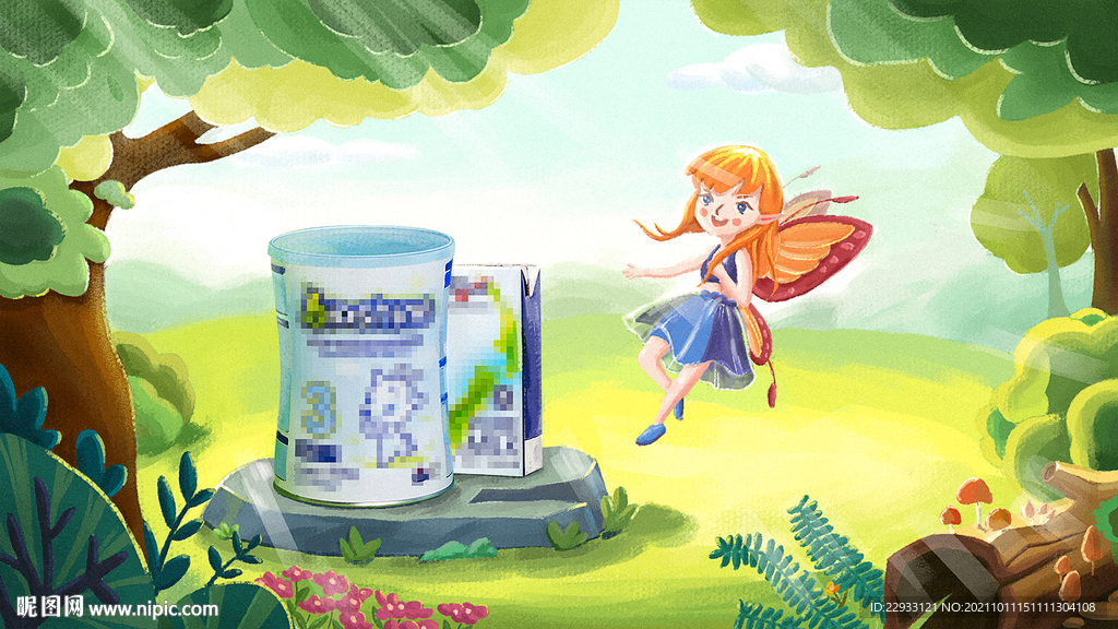小精灵 儿童食品插画