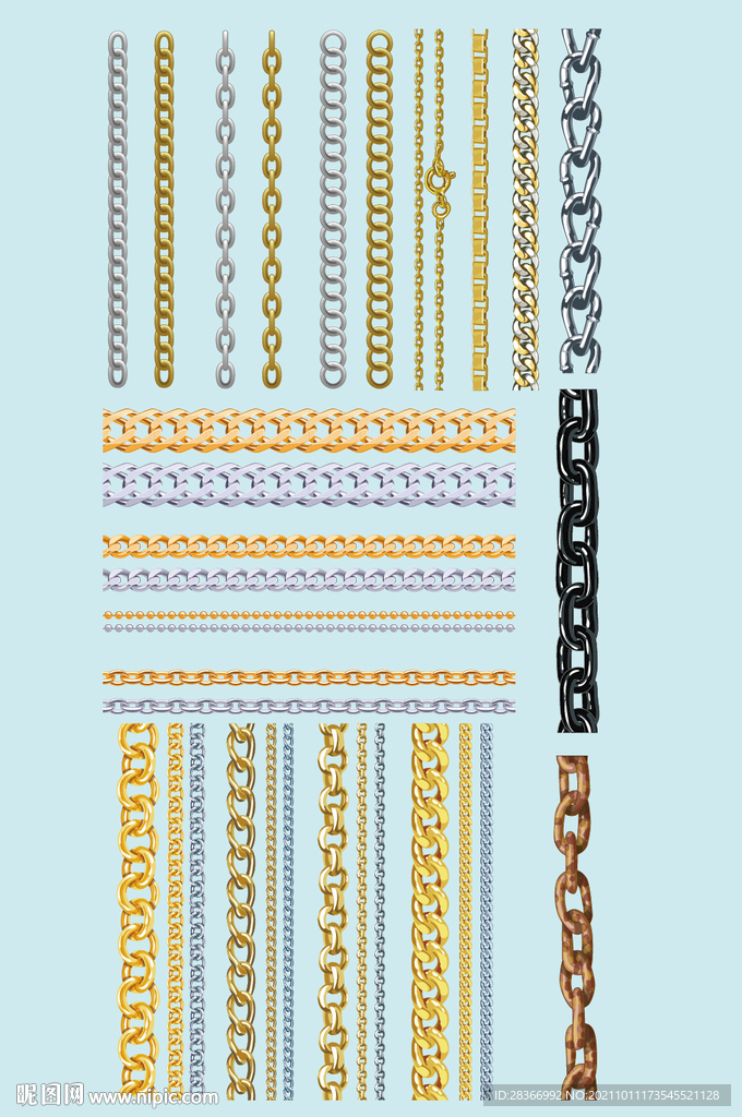 AI矢量链条拉链元素