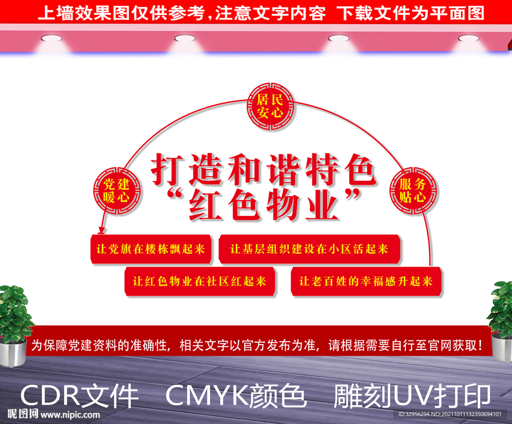 红色物业文化墙