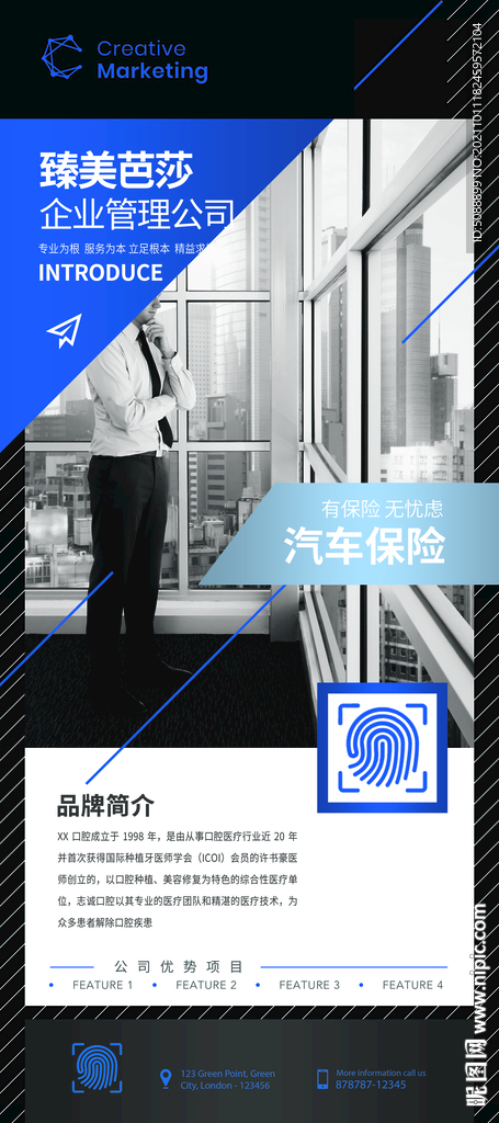 汽车保险公司企业项目介绍展架