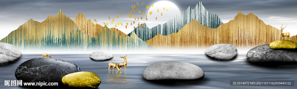 晶瓷画 石头 山水风景画