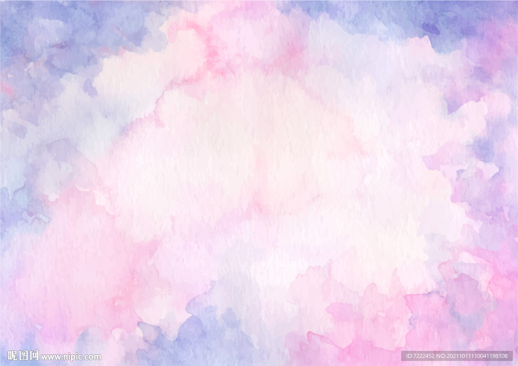 粉色手绘水彩画