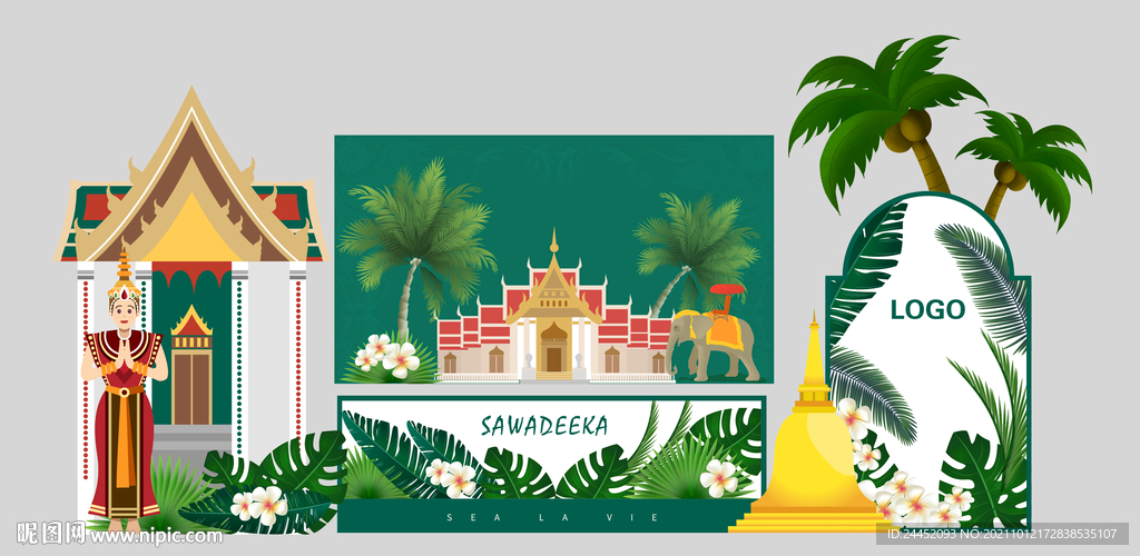 泰国风情堆景布置