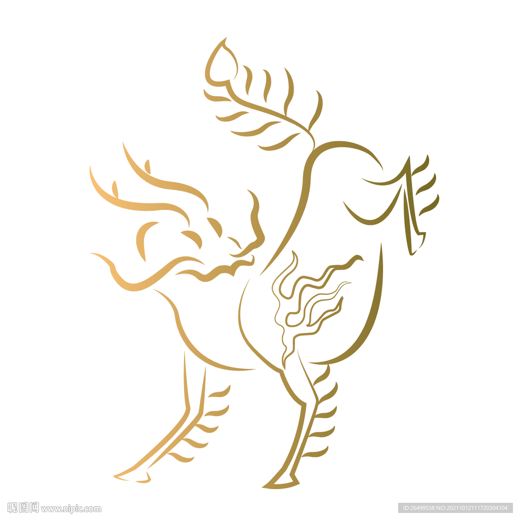 麒麟图案矢量图