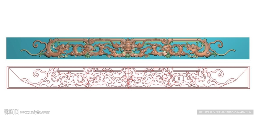 镂空蝙蝠牙板裙板挡板精雕浮雕