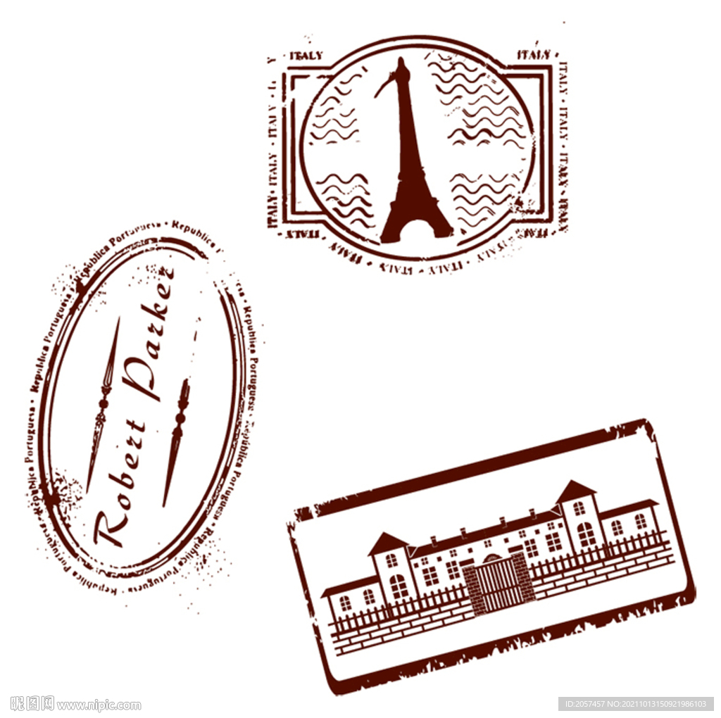 邮戳 印章 城堡埃菲尔铁塔