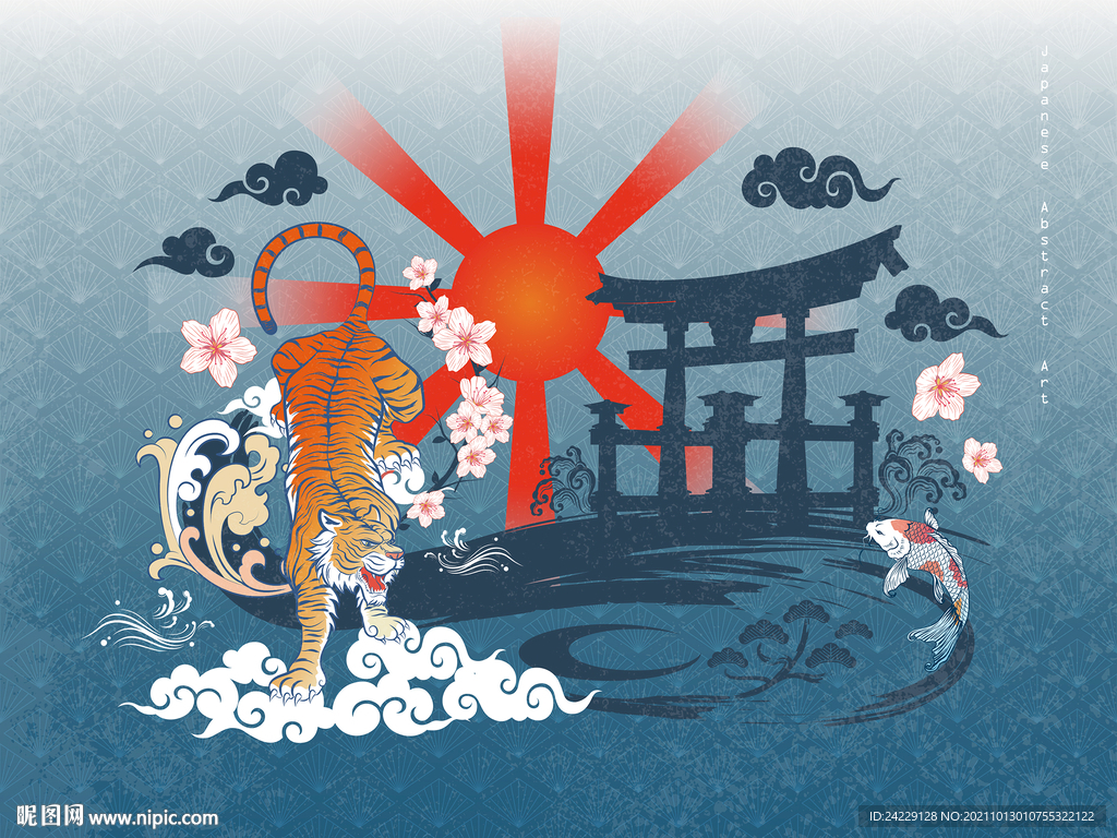 东北虎 国潮风装饰画