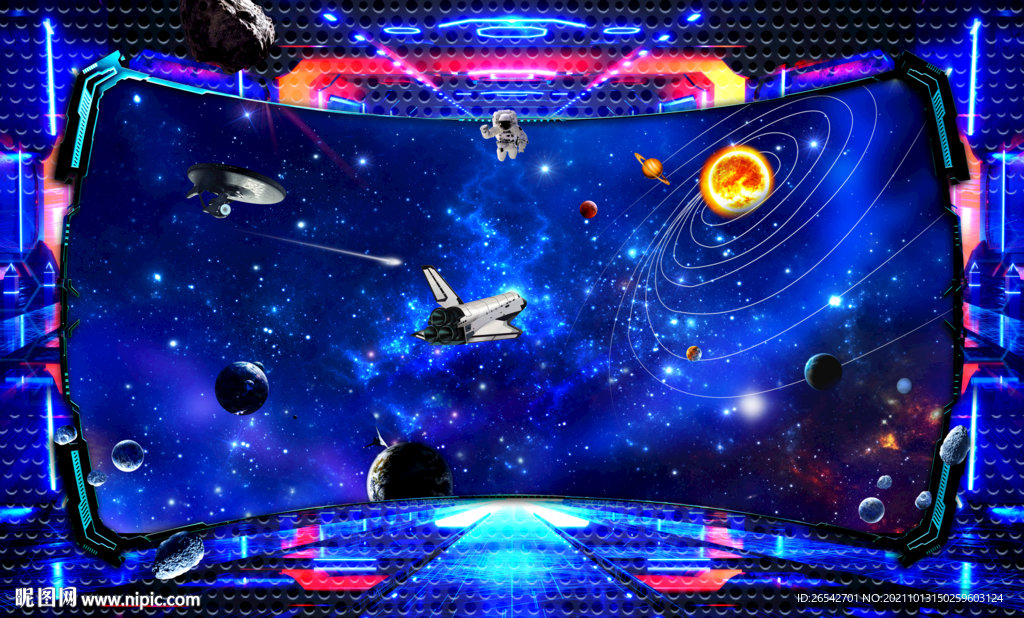 唯美星空背景墙