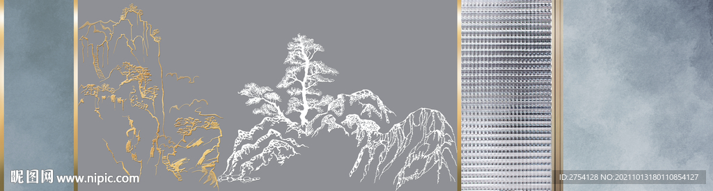 装饰画 晶瓷画 线条