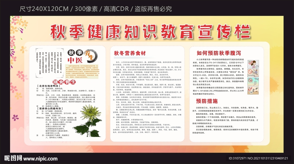 秋天健康教育宣传栏