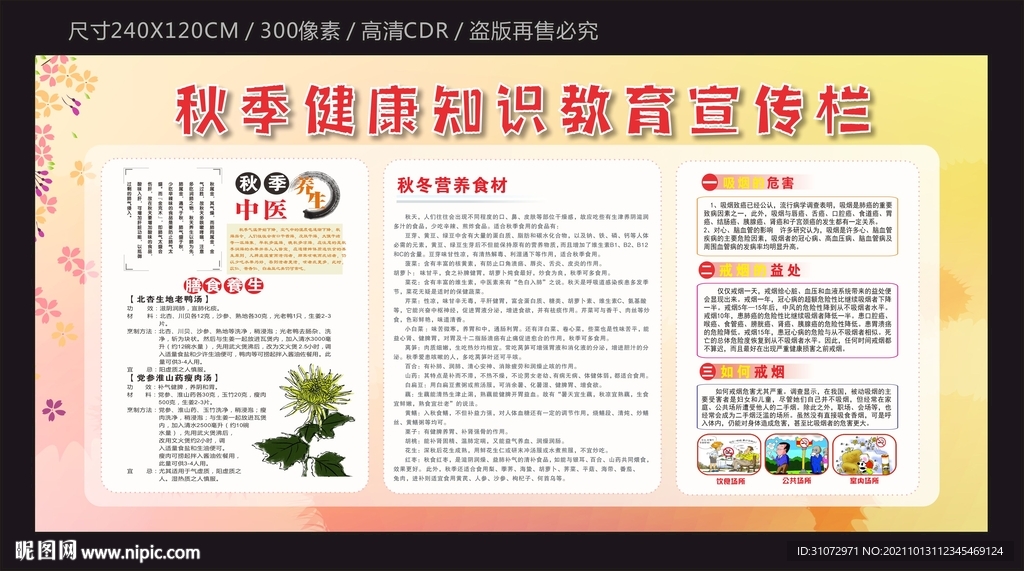 秋季健康知识教育宣传栏