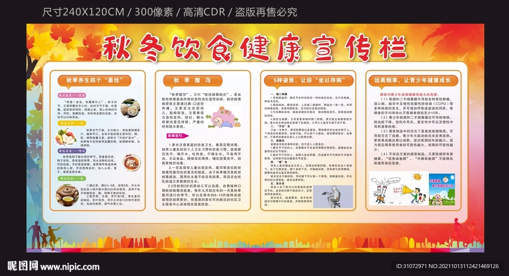 秋季饮食健康宣传栏