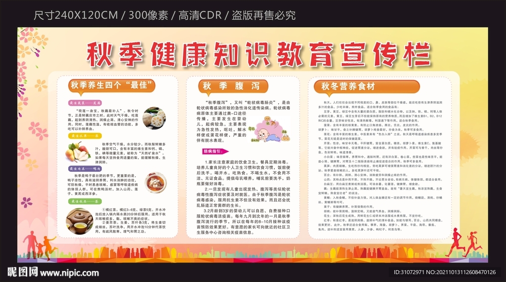 秋季健康知识宣传栏