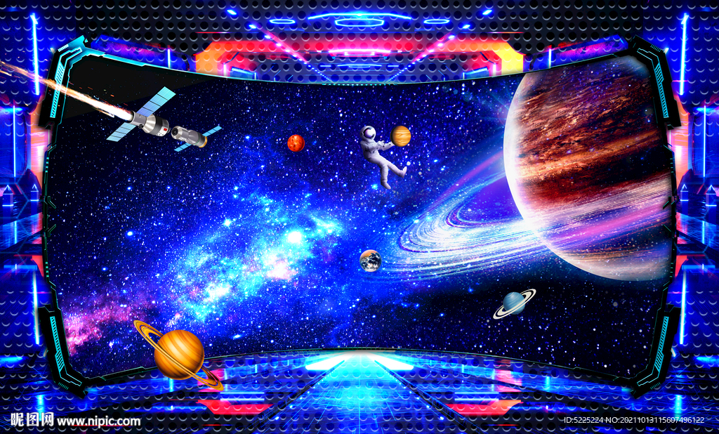 宇宙星空拍照立体画