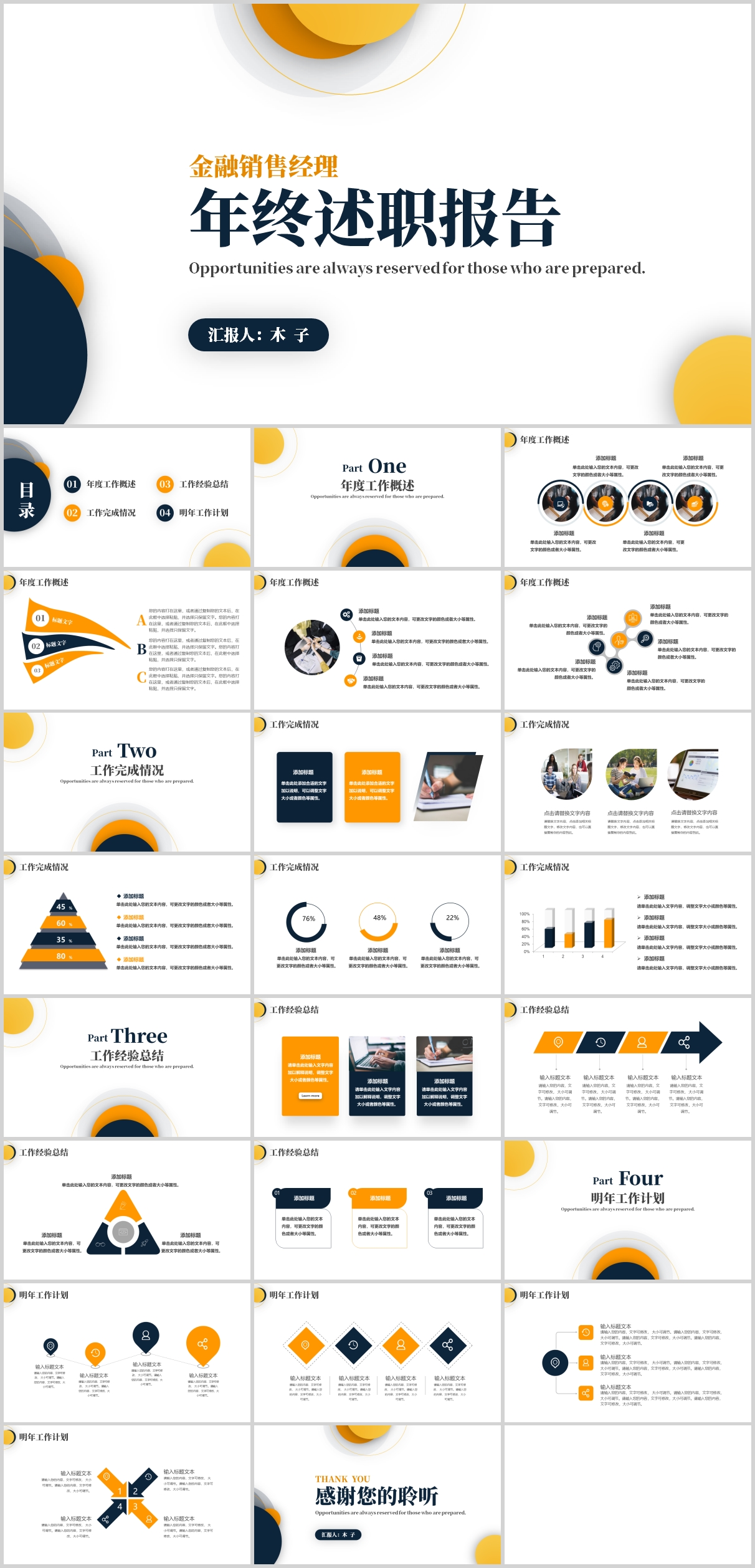 简约年终述职报告工作总结ppt