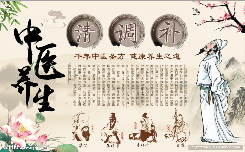 中医养生背景墙