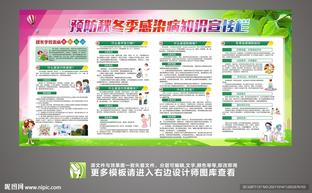 预防秋冬季传染病宣传栏