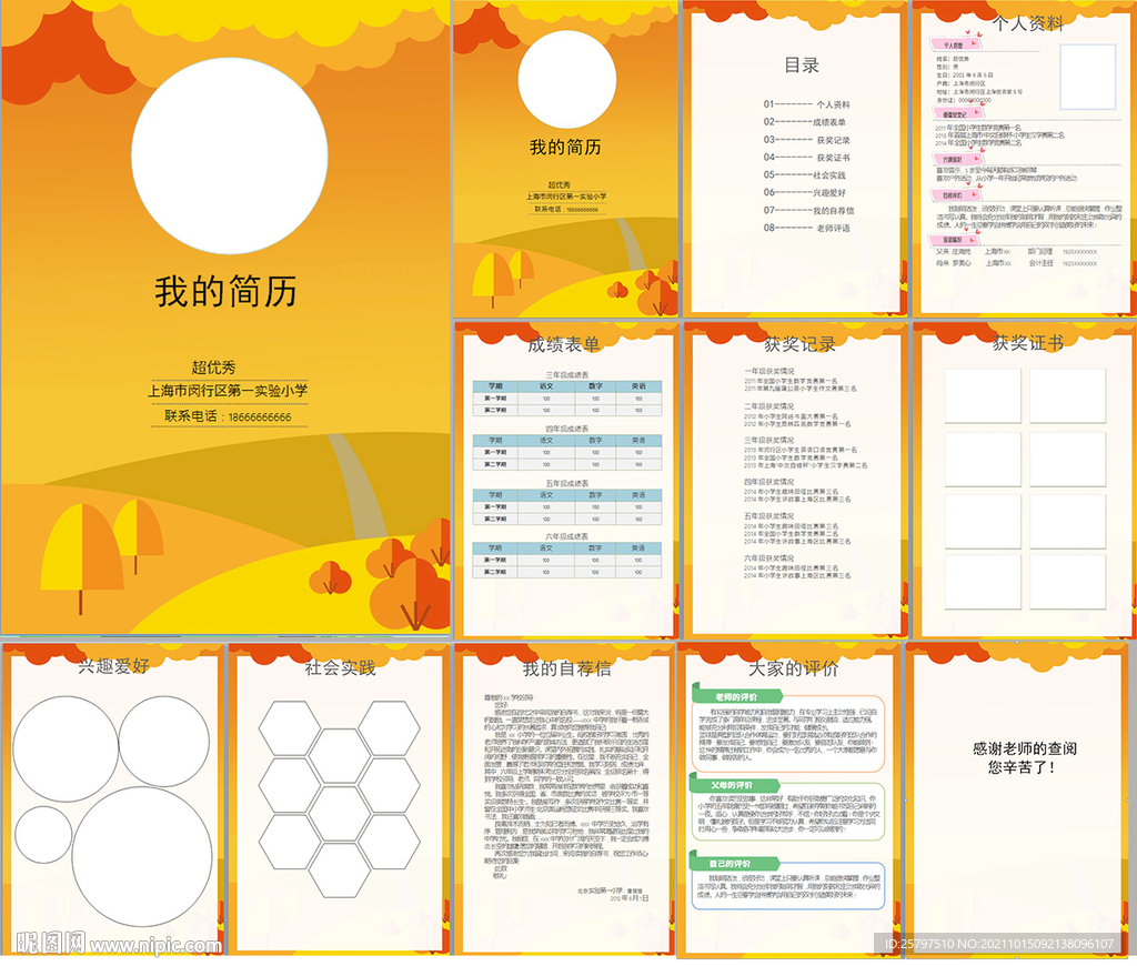 小升初简历WORD模板