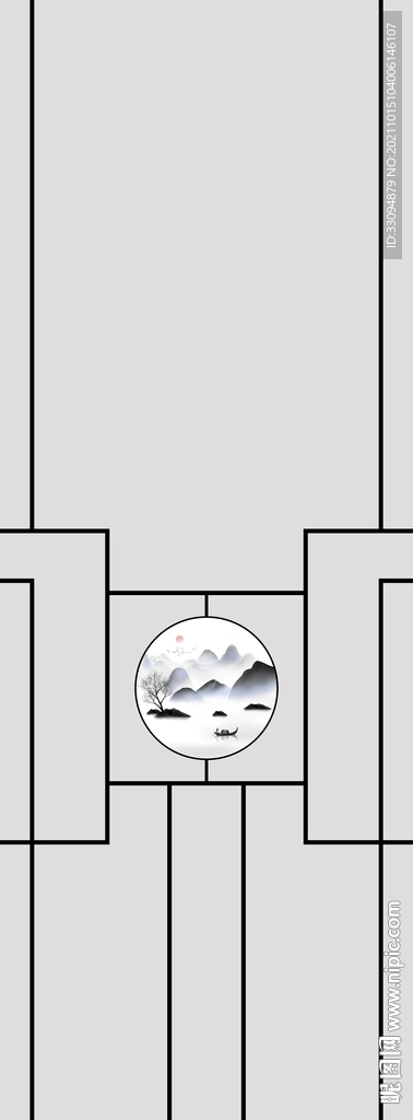 高清分层透明底平开门打印图