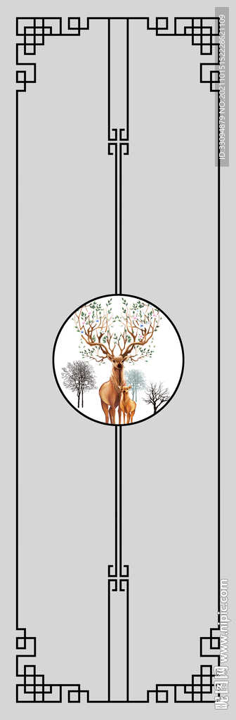 高清分层透明底平开门打印图