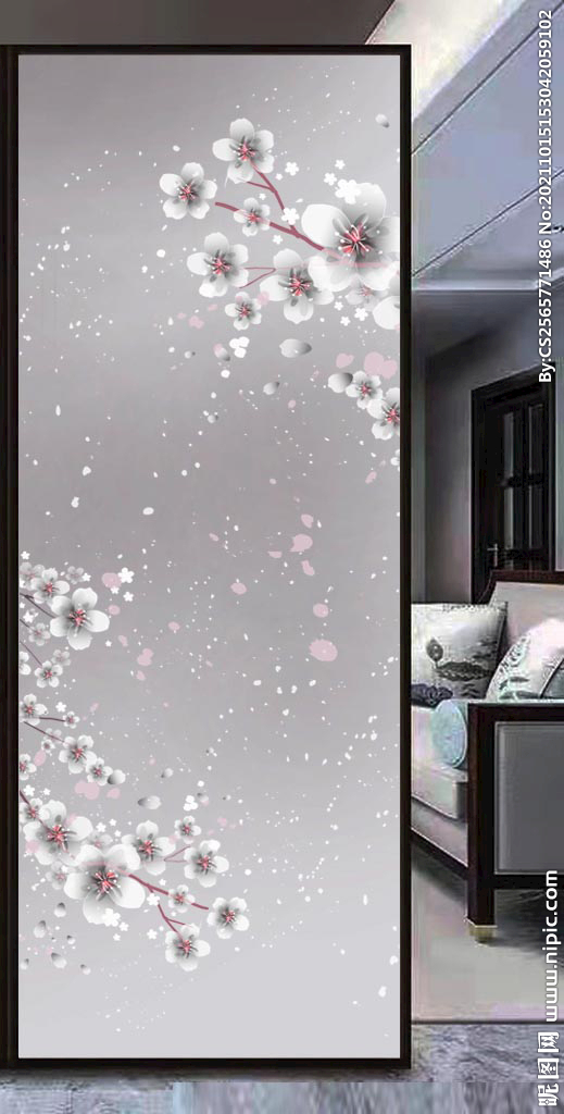 高清分层透明底玄关打印图