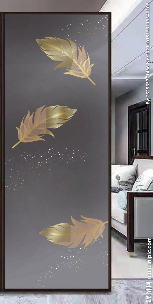 高清分层透明底玄关打印图