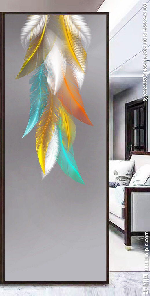 高清分层透明底玄关打印图