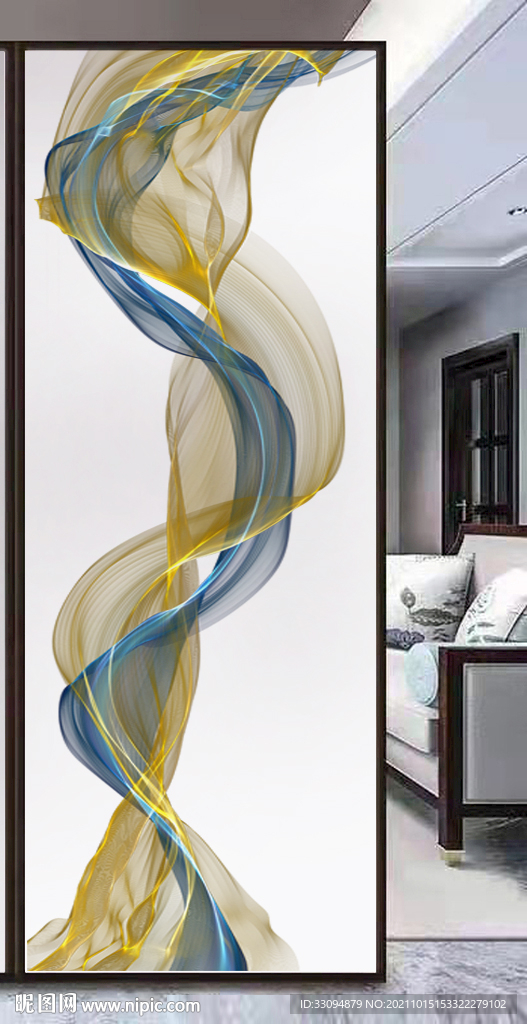 高清分层透明底玄关打印图