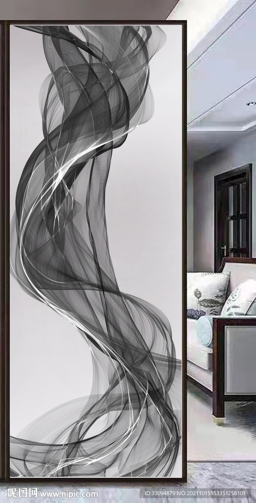 高清分层透明底玄关打印图