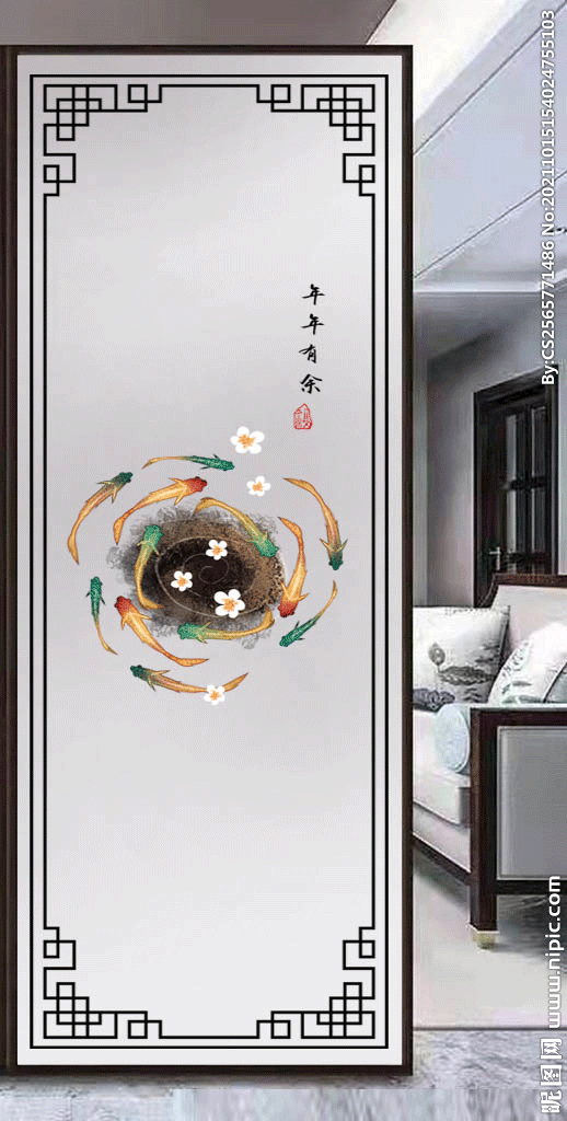 高清分层透明底平开门打印图