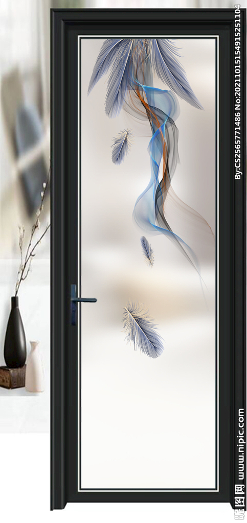 高清分层透明底平开门打印图