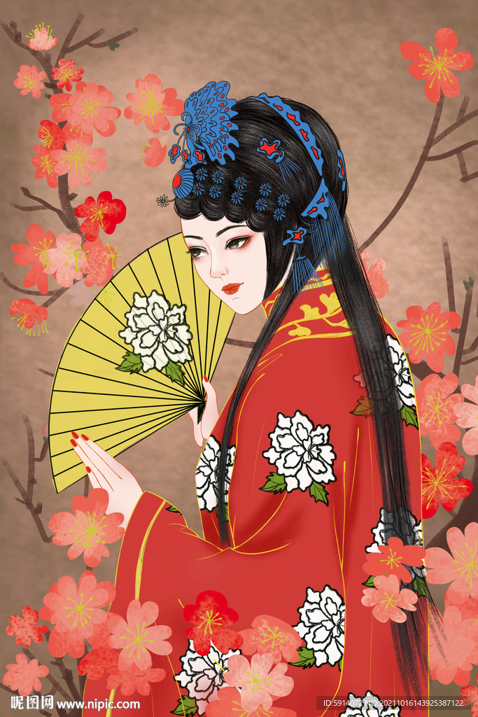 装饰画 美女戏子
